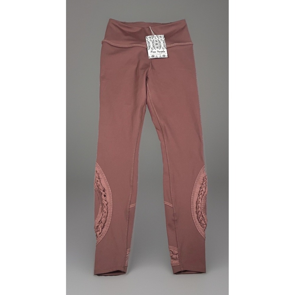 Free People FP Movement Rebound Leggings XS Withered Rose High Waist Braided*NWT